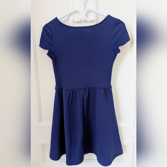 Navy Textured Skater Dress - Picture 2 of 3